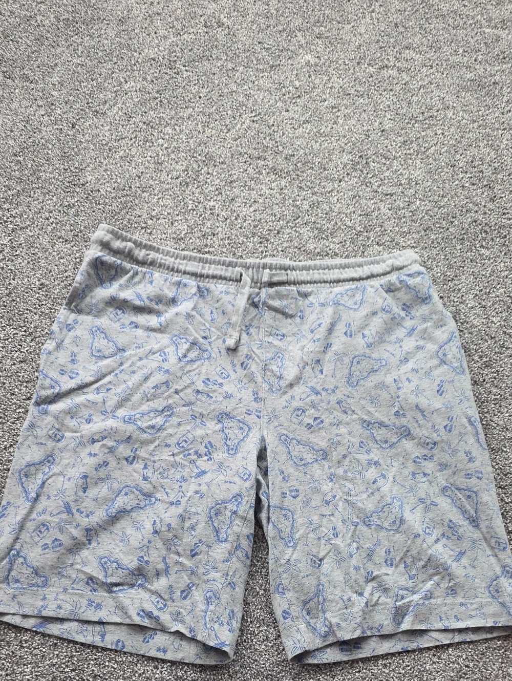 GAP Light Gray Shorts with Blue Paisley Print